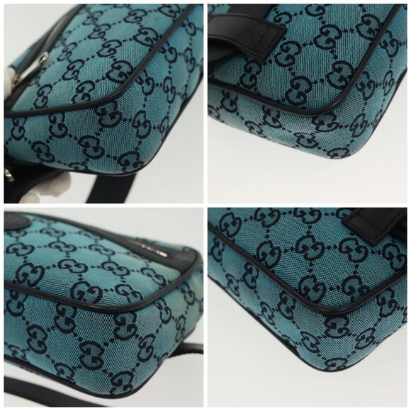 GUCCI GG Canvas Waist Bag Blue Silver 658657 Auth 139364 - Picture 14 of 16